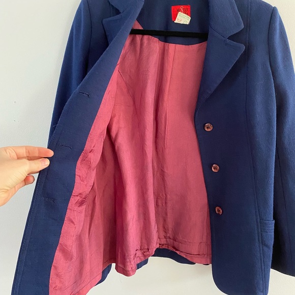 Vintage 60s/70s Navy Wool Blazer - Made in Canda - Picture 4 of 6